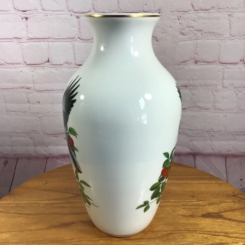 AK Kaiser West Germany Mockingbird Ceramic Vase